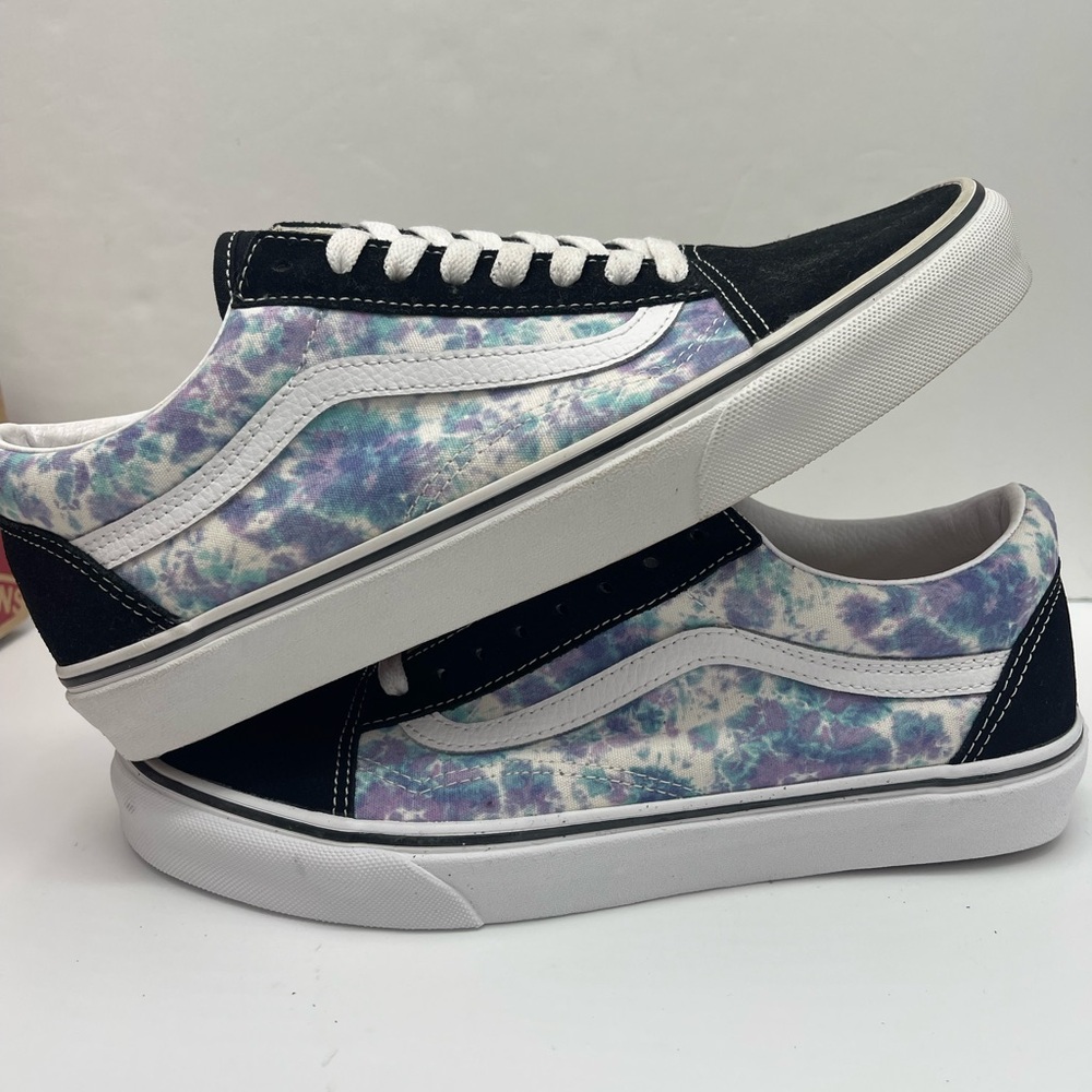 Vans Men’s Old Skool English Lavender Tie-Dye /Black Purple Sneakers